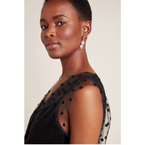 Eva Franco Anthropologie Sheer Dotted Velvet Top NWT Size Medium - Picture 5 of 6